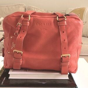 PRADA Vitello Daino Leather Bauletto Bag